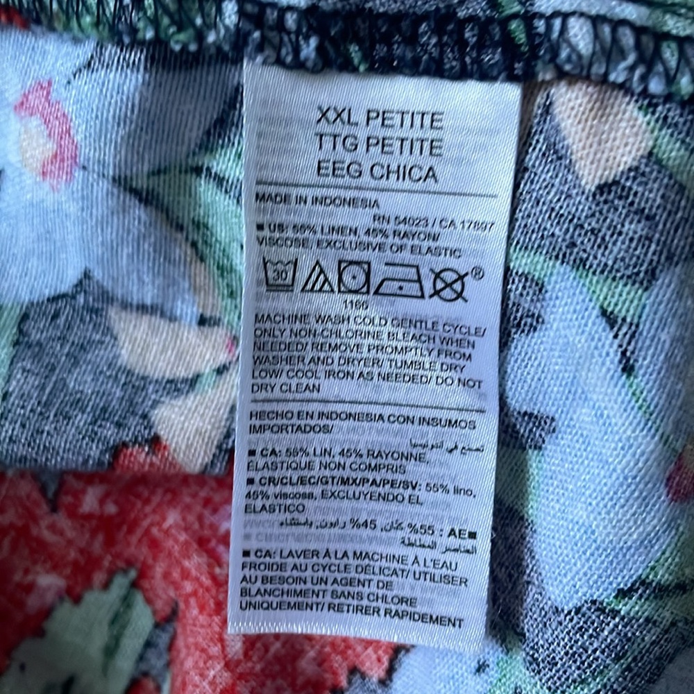 Linen Blend Summer Dress - Old Navy XXL Petite Dress Tropical Floral Pockets - Picture 8 of 8